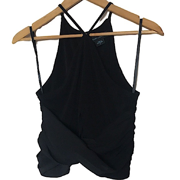 Marciano Black Front Cross Crop Top High Neck Size Medium - Picture 2 of 11